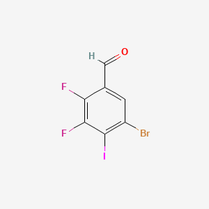 molecular formula C7H2BrF2IO B15497814 5-Bromo-2,3-difluoro-4-iodobenzaldehyde 