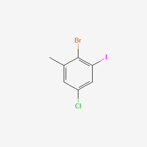 molecular formula C7H5BrClI B15498003 2-Bromo-5-chloro-1-iodo-3-methylbenzene 