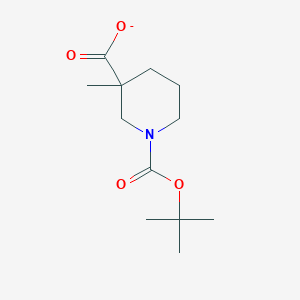 molecular formula C12H20NO4- B15498030 1,3-Piperidinedicarboxylic acid, 3-methyl-, 1-(1,1-dimethylethyl) ester 