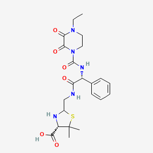 molecular formula C22H29N5O6S B15498057 (4S)-2-[[[(2R)-2-[(4-ethyl-2,3-dioxopiperazine-1-carbonyl)amino]-2-phenylacetyl]amino]methyl]-5,5-dimethyl-1,3-thiazolidine-4-carboxylic acid 