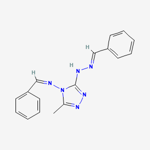 molecular formula C17H16N6 B15498074 N-[(E)-benzylideneamino]-4-[(Z)-benzylideneamino]-5-methyl-1,2,4-triazol-3-amine CAS No. 799-07-5