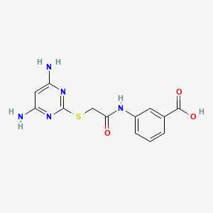 molecular formula C13H13N5O3S B15498223 3-({[(4,6-Diaminopyrimidin-2-yl)sulfanyl]acetyl}amino)benzoic acid 