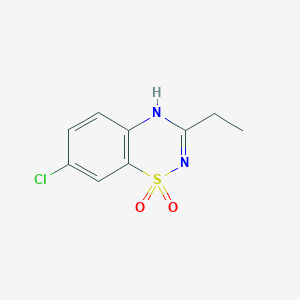 molecular formula C9H9ClN2O2S B15498237 7-chloro-3-ethyl-4H-1lambda6,2,4-benzothiadiazine 1,1-dioxide CAS No. 1207-63-2