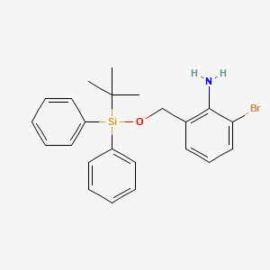 molecular formula C23H26BrNOSi B15498484 2-Bromo-6-(((tert-butyldiphenylsilyl)oxy)methyl)aniline 