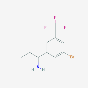 molecular formula C10H11BrF3N B15498530 1-(3-Bromo-5-(trifluoromethyl)phenyl)propan-1-amine 