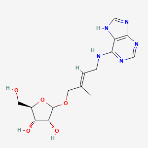 molecular formula C15H21N5O5 B15498646 (2R,3S,4R)-2-(hydroxymethyl)-5-[(E)-2-methyl-4-(7H-purin-6-ylamino)but-2-enoxy]oxolane-3,4-diol 