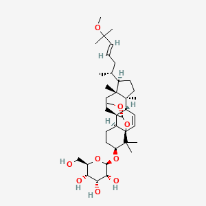 molecular formula C38H62O9 B15498693 (2R,3S,4R,5R,6R)-2-(hydroxymethyl)-6-[[(1R,4S,5S,8R,9R,12S,13S,16S,19R)-19-methoxy-8-[(E,2R)-6-methoxy-6-methylhept-4-en-2-yl]-5,9,17,17-tetramethyl-18-oxapentacyclo[10.5.2.01,13.04,12.05,9]nonadec-2-en-16-yl]oxy]oxane-3,4,5-triol 