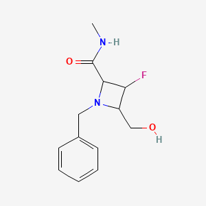 molecular formula C13H17FN2O2 B15498770 (2R,3S,4S)-3-Fluoro-4-(hydroxymethyl)-N-methyl-1-(phenylmethyl)-2-azetidinecarboxamide 