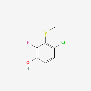 molecular formula C7H6ClFOS B15498783 4-Chloro-2-fluoro-3-(methylthio)phenol 