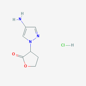 molecular formula C7H10ClN3O2 B15498807 3-(4-Amino-1H-pyrazol-1-yl)dihydrofuran-2(3H)-one hydrochloride 