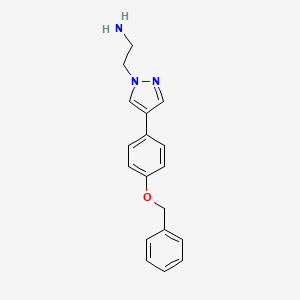 molecular formula C18H19N3O B15498822 2-(4-(4-(Benzyloxy)phenyl)-1H-pyrazol-1-yl)ethanamine 