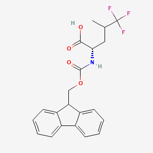 molecular formula C21H20F3NO4 B15498860 (2S)-2-((((9H-Fluoren-9-yl)methoxy)carbonyl)amino)-5,5,5-trifluoro-4-methylpentanoic acid 