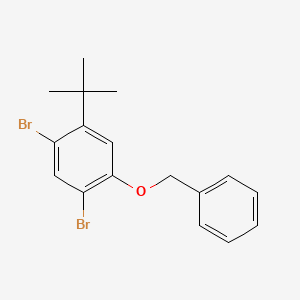 molecular formula C17H18Br2O B15498892 1-(BenZyloxy)-2,4-dibromo-5-(t-butyl)benZene 