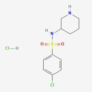 molecular formula C11H16Cl2N2O2S B15498900 4-Chloro-N-(piperidin-3-yl)benzenesulfonamide hydrochloride 