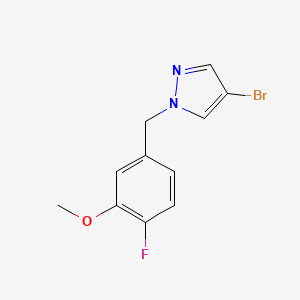 molecular formula C11H10BrFN2O B15498901 4-Bromo-1-(4-fluoro-3-methoxybenzyl)-1H-pyrazole 