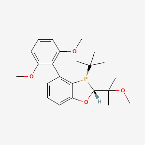 molecular formula C23H31O4P B15498923 (2R,3R)-3-(tert-butyl)-4-(2,6-dimethoxyphenyl)-2-(2-methoxypropan-2-yl)-2,3-dihydrobenzo[d][1,3]oxaphosphole 