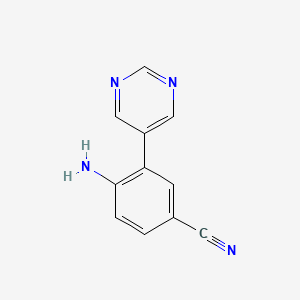 4-Amino-3-(pyrimidin-5-yl)benzonitrile