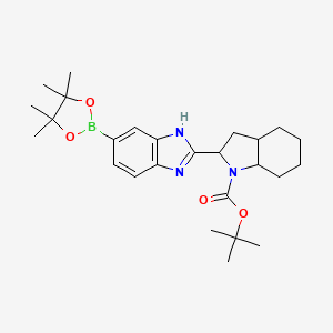 molecular formula C26H38BN3O4 B15499853 tert-butyl (2S,3aS,7aS)-2-[6-(tetramethyl-1,3,2-dioxaborolan-2-yl)-1H-1,3-benzodiazol-2-yl]-octahydro-1H-indole-1-carboxylate 