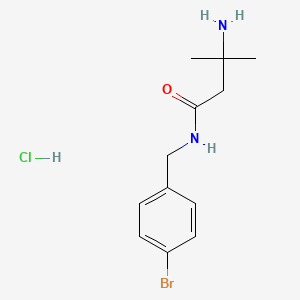 molecular formula C12H18BrClN2O B15499856 3-Amino-N-(4-bromobenzyl)-3-methylbutanamide hydrochloride 