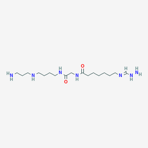 molecular formula C17H37N7O2 B15499913 Heptanamide, 7-[(aminoiminomethyl)amino]-N-[2-[[4-[(3-aminopropyl)amino]butyl]amino]-2-oxoethyl]- 