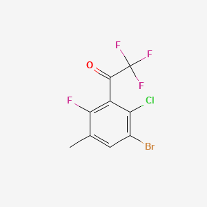 molecular formula C9H4BrClF4O B15500051 1-(3-Bromo-2-chloro-6-fluoro-5-methylphenyl)-2,2,2-trifluoroethanone 