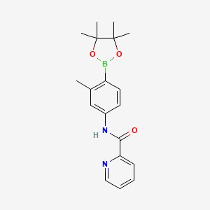 molecular formula C19H23BN2O3 B15500187 N-[3-methyl-4-(4,4,5,5-tetramethyl-1,3,2-dioxaborolan-2-yl)phenyl]pyridine-2-carboxamide 