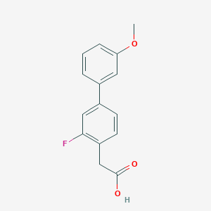 molecular formula C15H13FO3 B15500195 2-(3-Fluoro-3'-methoxy-[1,1'-biphenyl]-4-yl)acetic acid 