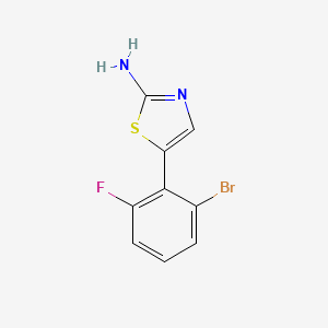 molecular formula C9H6BrFN2S B15500345 5-(2-Bromo-6-fluorophenyl)thiazol-2-amine 