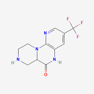 molecular formula C11H11F3N4O B15500349 5-(Trifluoromethyl)-1,3,8,12-tetrazatricyclo[8.4.0.02,7]tetradeca-2(7),3,5-trien-9-one 