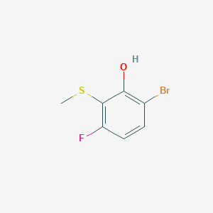 molecular formula C7H6BrFOS B15500480 6-Bromo-3-fluoro-2-(methylthio)phenol 