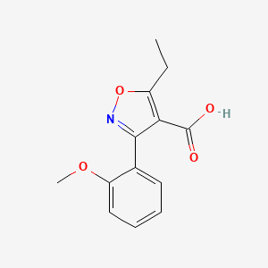 molecular formula C13H13NO4 B15500520 5-Ethyl-3-(2-methoxyphenyl)isoxazole-4-carboxylic acid 