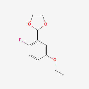 molecular formula C11H13FO3 B15500530 2-(5-Ethoxy-2-fluorophenyl)-1,3-dioxolane 