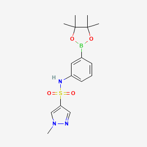 molecular formula C16H22BN3O4S B15500542 1-Methyl-N-(3-(4,4,5,5-tetramethyl-1,3,2-dioxaborolan-2-yl)phenyl)-1H-pyrazole-4-sulfonamide 