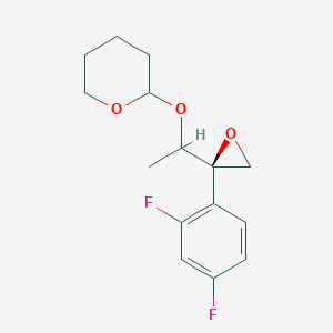 molecular formula C15H18F2O3 B15500548 2-[1-[(2R)-2-(2,4-difluorophenyl)oxiran-2-yl]ethoxy]oxane 