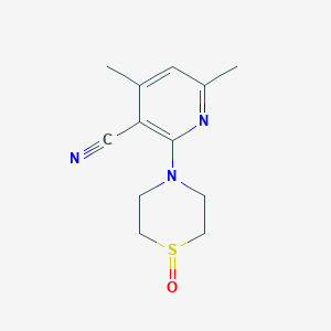 molecular formula C12H15N3OS B15500558 4,6-Dimethyl-2-(1-oxidothiomorpholino)nicotinonitrile 