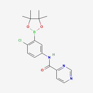 molecular formula C17H19BClN3O3 B15500575 N-[4-chloro-3-(4,4,5,5-tetramethyl-1,3,2-dioxaborolan-2-yl)phenyl]pyrimidine-4-carboxamide 