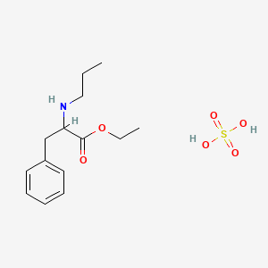 molecular formula C14H23NO6S B15500576 Ethyl 3-phenyl-2-(propylamino)propanoate;sulfuric acid 