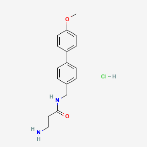 molecular formula C17H21ClN2O2 B15500578 3-Amino-N-((4'-methoxy-[1,1'-biphenyl]-4-yl)methyl)propanamide hydrochloride 