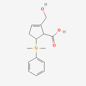 5-[Dimethyl(phenyl)silyl]-2-(hydroxymethyl)cyclopent-2-ene-1-carboxylic acid