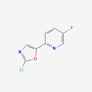 molecular formula C8H4ClFN2O B15500722 2-Chloro-5-(5-fluoropyridin-2-yl)oxazole 