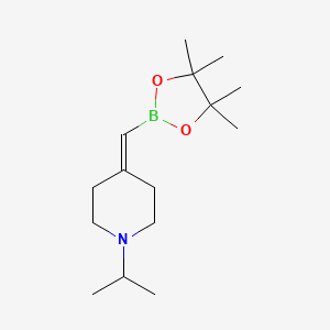 molecular formula C15H28BNO2 B15500729 1-Propan-2-yl-4-[(4,4,5,5-tetramethyl-1,3,2-dioxaborolan-2-yl)methylidene]piperidine 