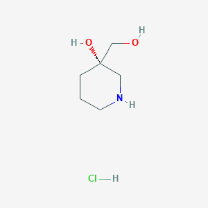 molecular formula C6H14ClNO2 B15500901 (S)-3-(Hydroxymethyl)piperidin-3-ol hydrochloride 