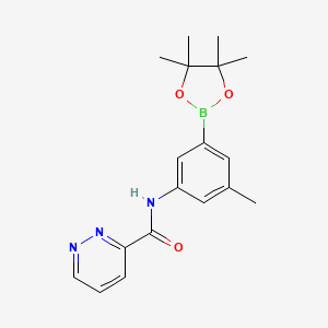 molecular formula C18H22BN3O3 B15501022 N-[3-methyl-5-(4,4,5,5-tetramethyl-1,3,2-dioxaborolan-2-yl)phenyl]pyridazine-3-carboxamide 