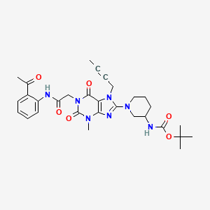 molecular formula C30H37N7O6 B15501165 tert-butyl N-[1-[1-[2-(2-acetylanilino)-2-oxoethyl]-7-but-2-ynyl-3-methyl-2,6-dioxopurin-8-yl]piperidin-3-yl]carbamate 