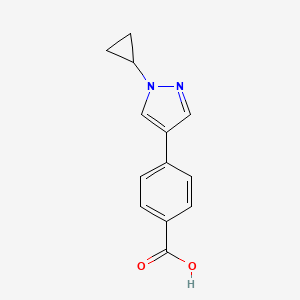 molecular formula C13H12N2O2 B15501200 4-(1-Cyclopropyl-1H-pyrazol-4-yl)benzoic acid 