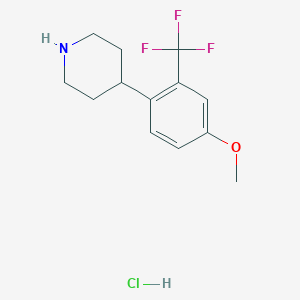 molecular formula C13H17ClF3NO B15501206 4-(4-Methoxy-2-(trifluoromethyl)phenyl)piperidine hydrochloride 