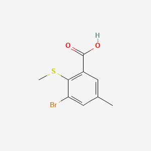 molecular formula C9H9BrO2S B15501240 3-Bromo-5-methyl-2-(methylthio)benzoic acid 