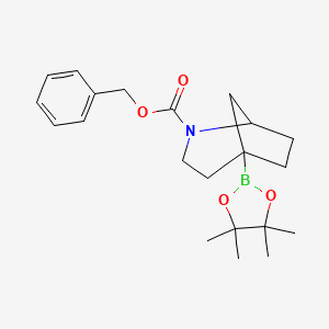 molecular formula C21H30BNO4 B15501241 Benzyl 5-(4,4,5,5-tetramethyl-1,3,2-dioxaborolan-2-yl)-2-azabicyclo[3.2.1]octane-2-carboxylate 