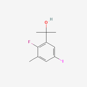 molecular formula C10H12FIO B15501244 2-(2-Fluoro-5-iodo-3-methylphenyl)propan-2-ol 