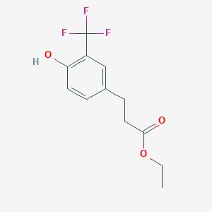 molecular formula C12H13F3O3 B15501245 Ethyl 3-(4-hydroxy-3-(trifluoromethyl)phenyl)propanoate 